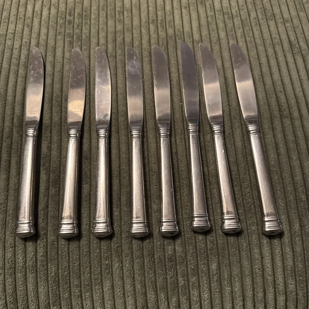 Lenox Eternal Dinner Knives Set of 8 Stainless Steel Serrated Flatware